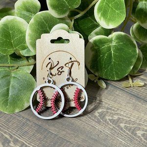 Baseball Wood Earrings | Lightweight Sports Earrings | Handmade Dangle Earrings